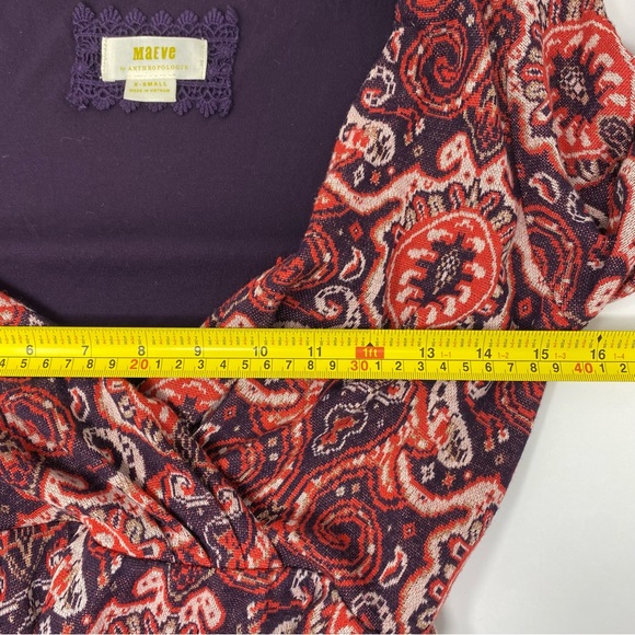 Maeve Anthropologie Belted Paisley Red Dress XS - Picture 10 of 12